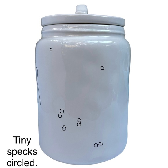 Rae Dunn FLOUR Canister White Black Large Letter Flat Lid Dimples NWT 2018 OG - Picture 5 of 15